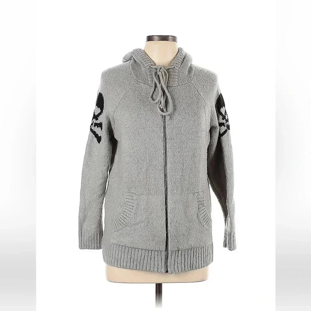 Torrid Triple Skull Gray‎ Zip Up Hooded Jacket Hoodie